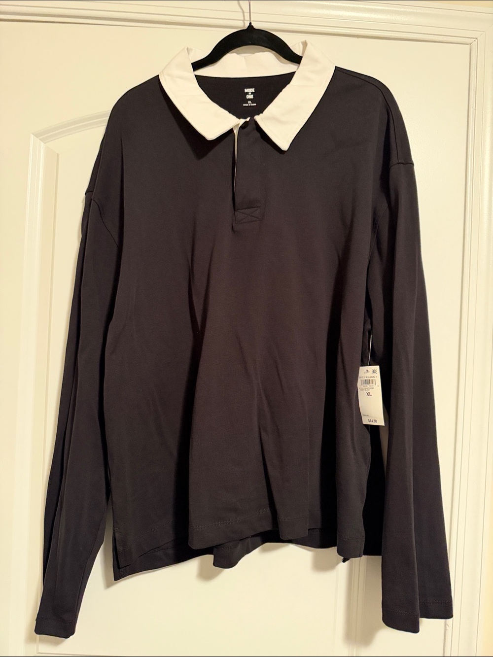 Mode One Color Block Long Sleeve Polo XL NWT